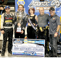 (left to right) Mike Lichty (2nd), Anthony Sesely (Winner), Cassi Pinder, Lou Cicconi (3rd) and Ron Capps