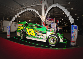 PJ Oliver's dirt modified from the 2014 PPB Motorsports Race Car & Trade Show